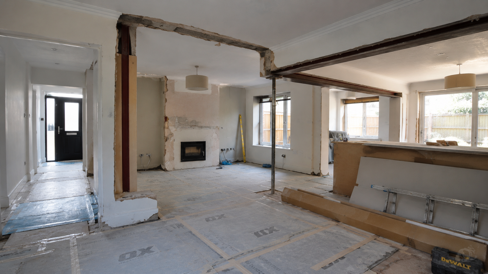 Complete ground floor refurbishment in Dublin with protected floors and coordinated renovation works