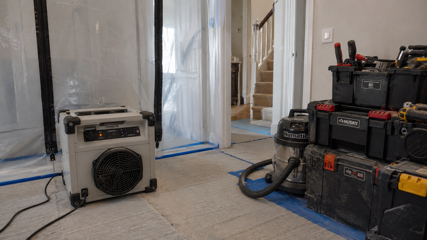 Dust control separation during an occupied house renovation in Dublin