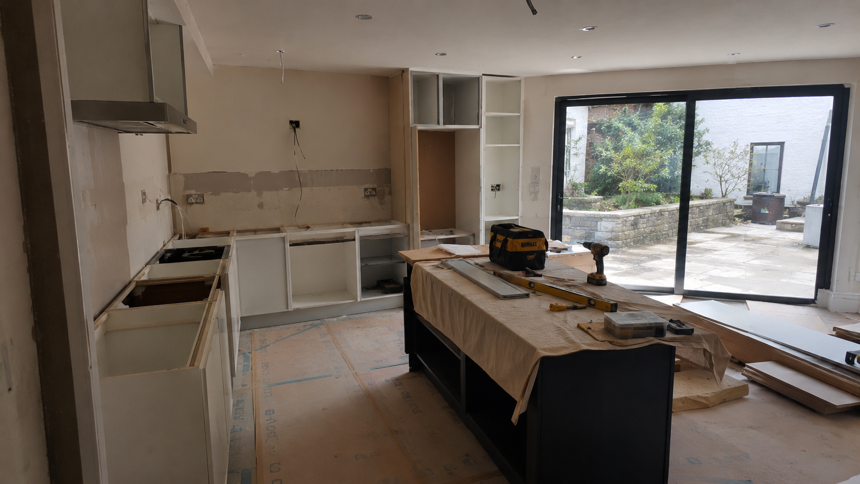 Occupied property renovation in Dublin nearing completion with protected floors