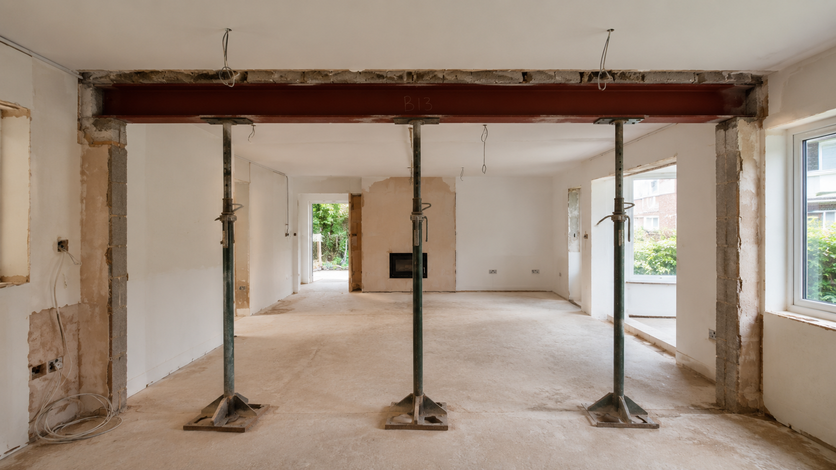 Ground floor renovation while living at home in Dublin with dust barrier and protected living area